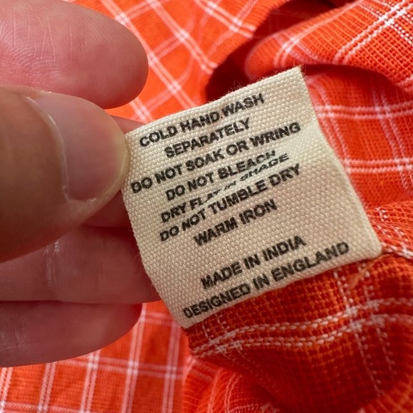 NWOT KEMI TELFORD Knit Orange Plaid Button-Down Shirt - Picture 7 of 9